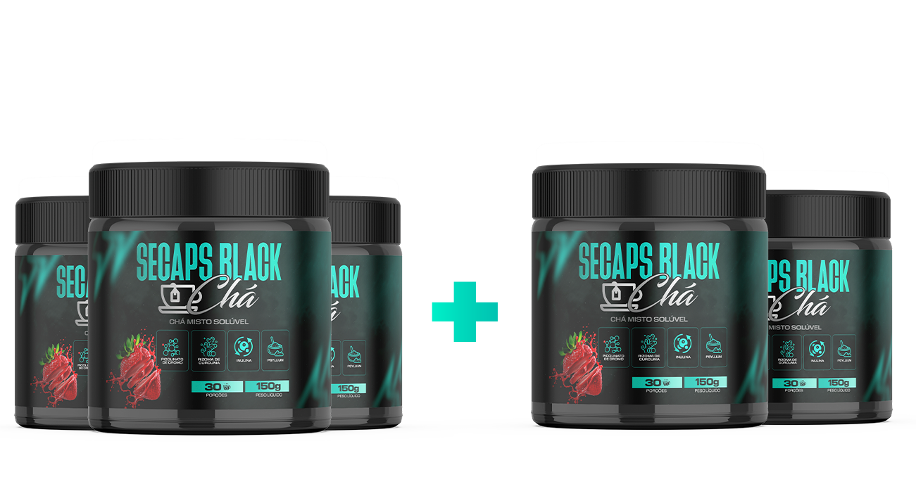 SecapsBlack Chá - Kit 5 Potes